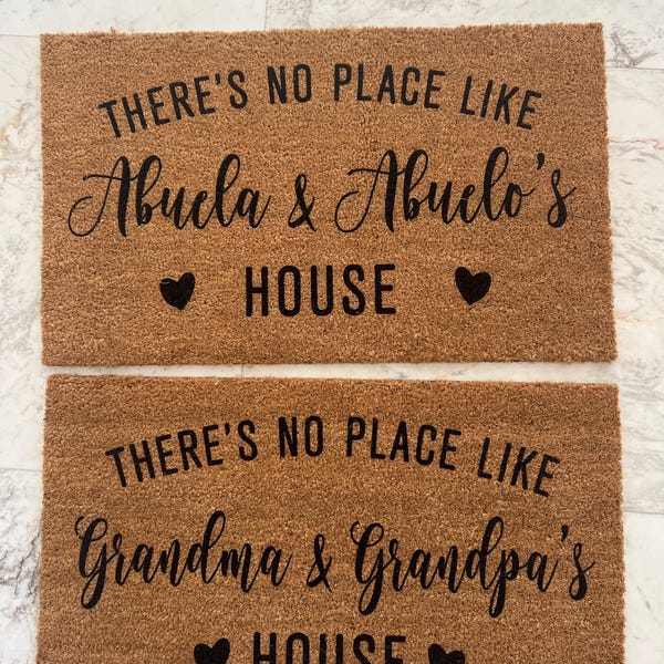 Grandma and Grandpa Doormat, Personalized Welcome Mat, Housewarming ...