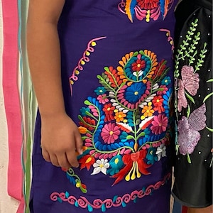 Mexican Kimono Dress. Size S 3X. Floral Embroidered Dress. Mexican ...