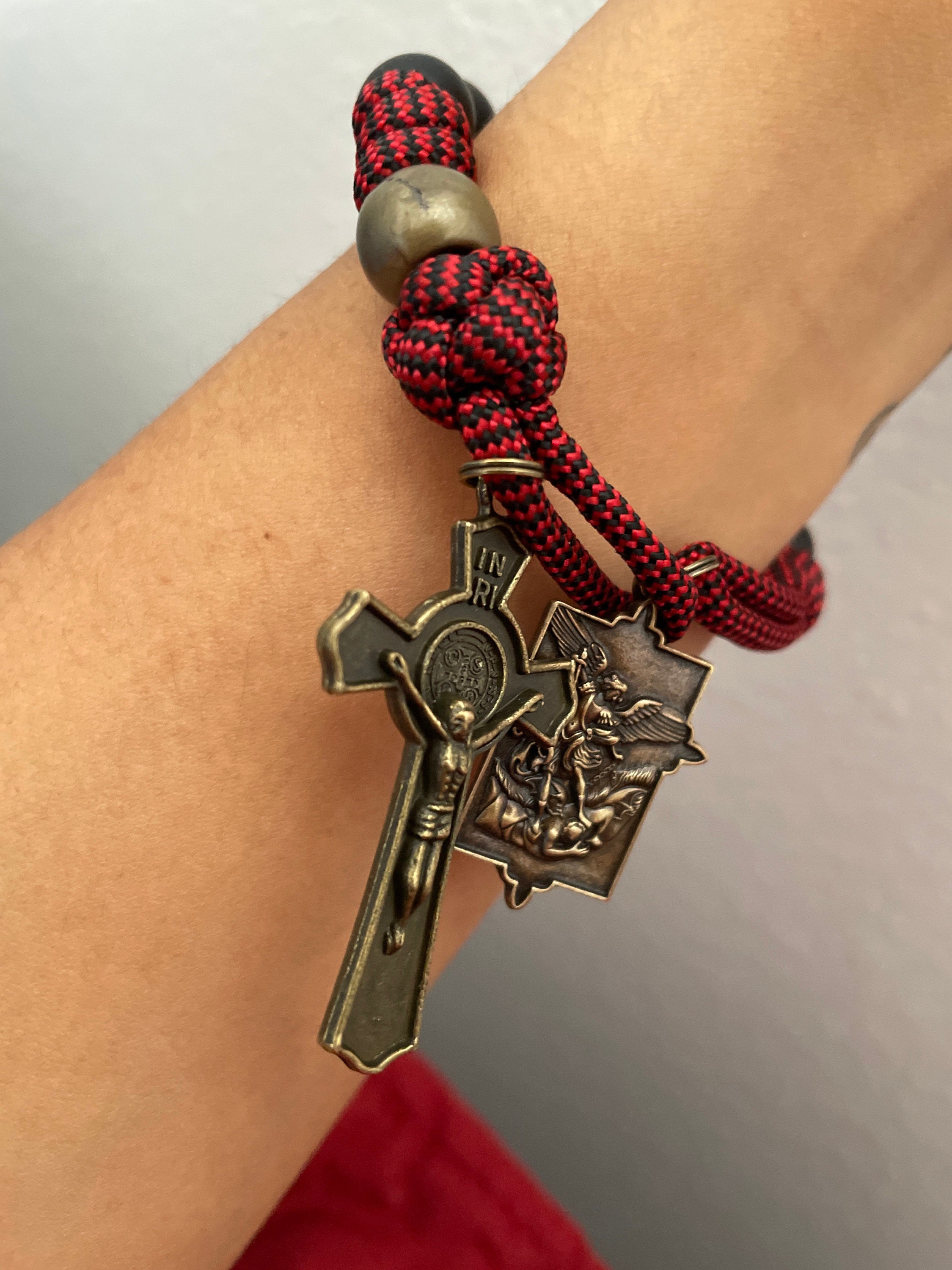 Rugged Rosaries® Saint Michael Pocket Catholic Rosary - Paracord Rosary