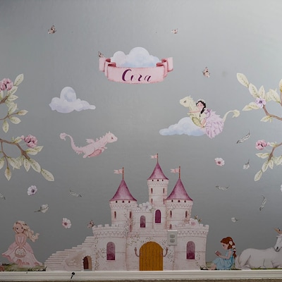 Princess Castle Wall Decal / Girls Nursery / Peel and Stick / Wall ...