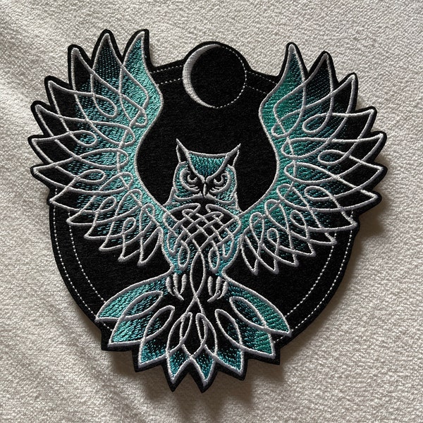 Large Colorful Owl Iron On Patch Or Sew Appliqué Embroidered Finished Biker Patches Animals Pets - Foto 4