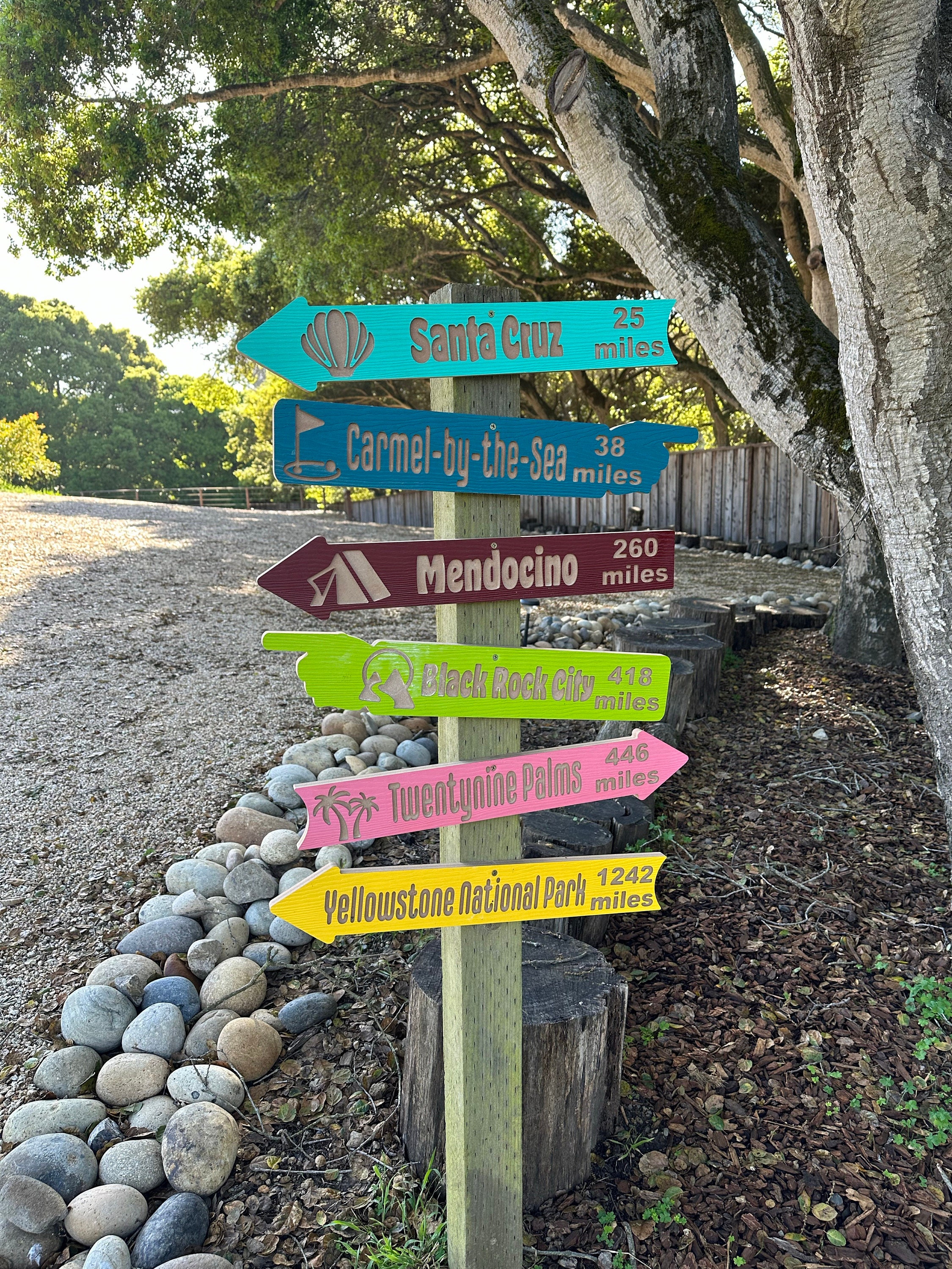 💖Buy 2 Free Shipping💖Direction, Mileage, Destination Outdoor Signs - Personalized Directional Signs - Custom Carved Arrow