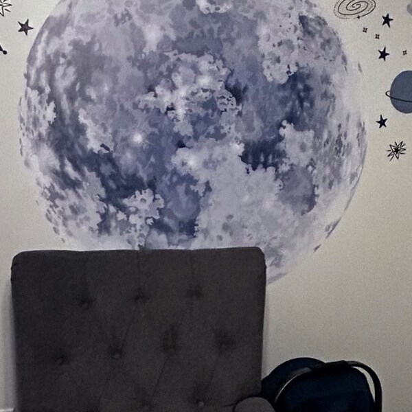 Moon And Stars Wall Decal Vinyl Sticker For Kids Boy Girls Baby Room Decoration Good Night Nursery Wall Decor Home House Bedroom Design YMX16 (Fuchsia