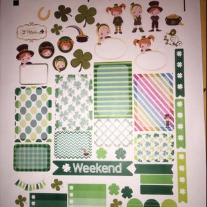St Patrick's Day Weekly Planner Sticker Kit, St Patricks Day, for Use ...
