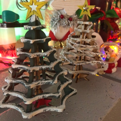 Christmas Tree Kit. Miniature Wooden Desktop Tree Made From a Single ...