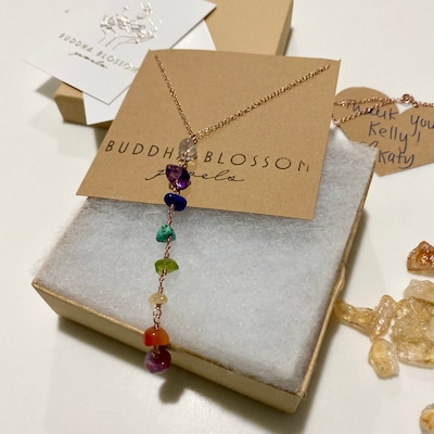 7 Chakra Necklace, Rainbow Necklace, Healing Gemstone Necklace, Crystal ...