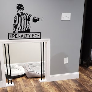 Hockey Referee Wall art - The Penalty box Hockey Decal - Boys bedroom  Hockey Wall decor - Ice Hockey vinyl sticker playroom Penalty box sign