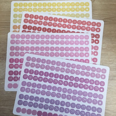 Printable DATE DOT Planner Stickers, Printable Date Cover Stickers ...