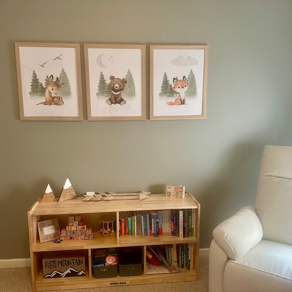 Woodland Animal Nursery Wall Art Set of 3 | Deer Bear Fox Nursery ...