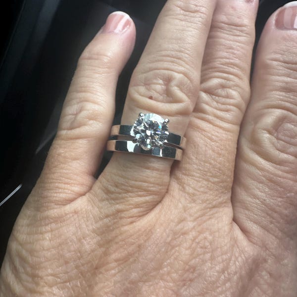 5TCW Light Blue Moissanite Wedding Band Ring - Five Stone Ring - Five ...