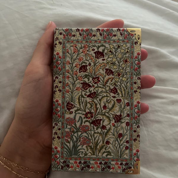 Grey - Ikat Fabric Cover Handmade Paper Notebook (9 x 7 in) main image 1