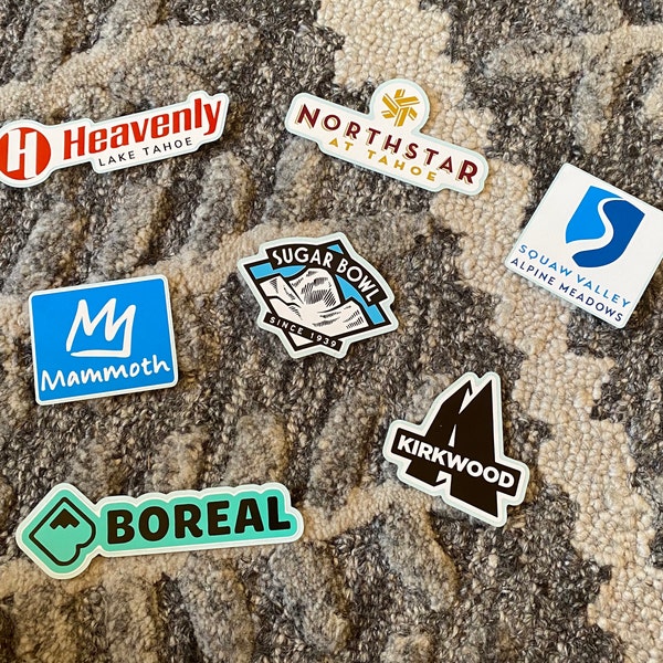 California Ski Resort Decals Stickers for Water Bottle, Helmet, Car ...