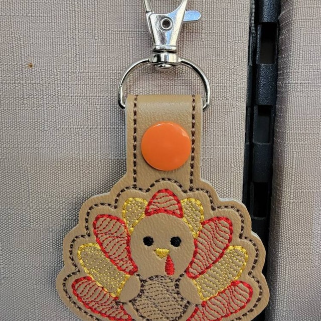Thanksgiving Turkey Chicken Keychain Keyring – Cute Purse Charm For Women & Girls, Purple