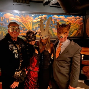 Luxury Black Jackalope Mask, Adult Rabbit Mask, Feather Animal Mask ...