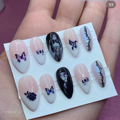 Butterfly Wings Corpse Bride Ultra Thin Nail Sticker Decorative Peel ...