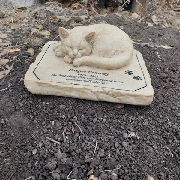Personalized Cat Memorial Stone, Pet Loss Sympathy Poem Garden Marker ...