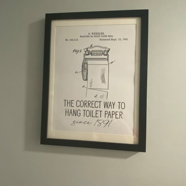 The Correct Way to Hang Toilet Paper Funny Bathroom Wall Art, Humor ...