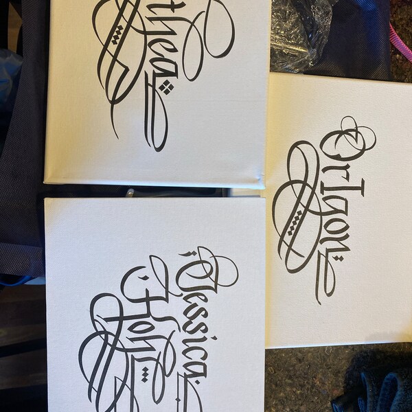 Custom Calligraphy Canvas: Personalized Name Wall Decor - Etsy