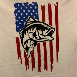 Fishing Distressed American USA Flag SVG Fishing svg America | Etsy