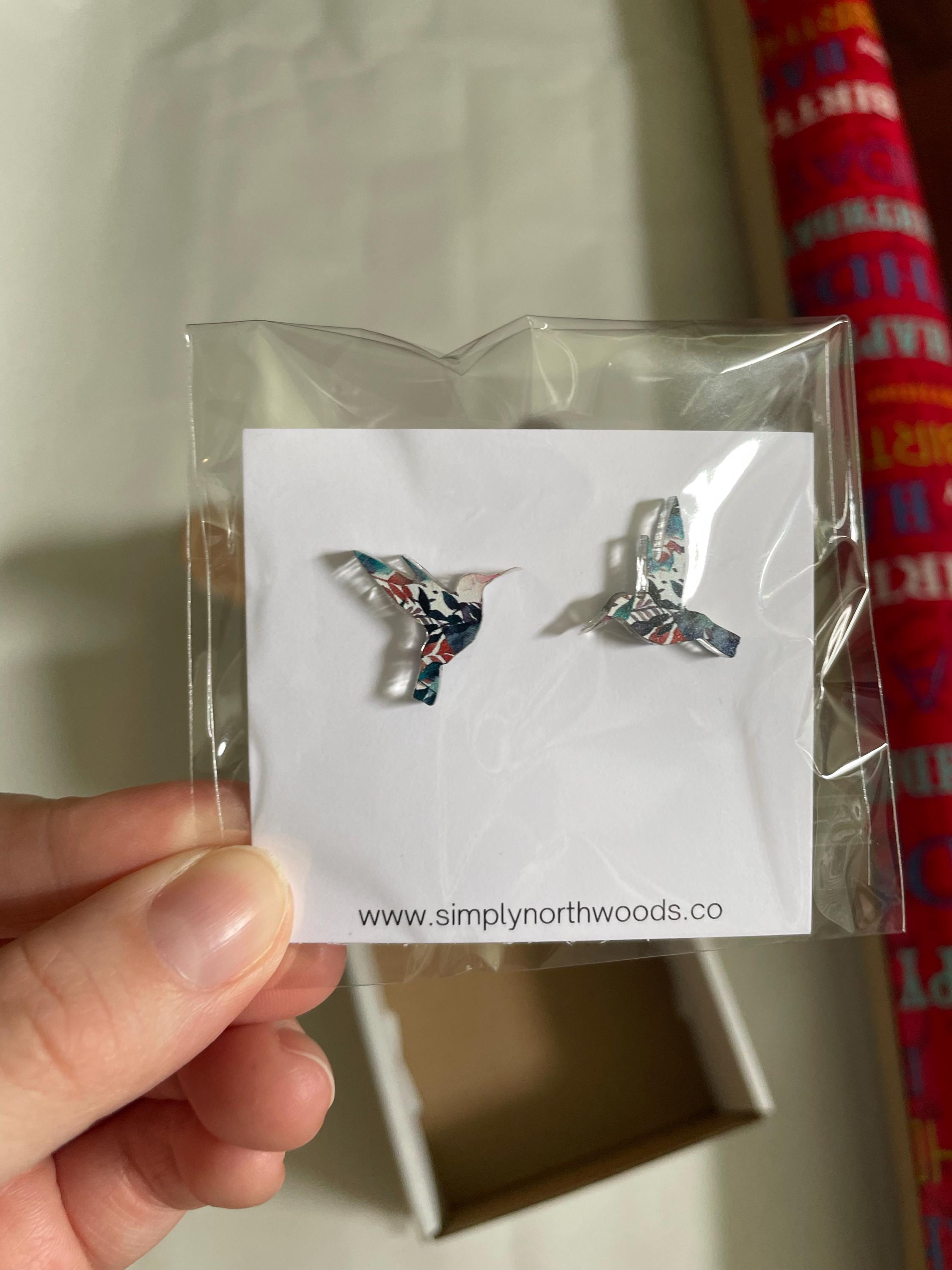 Hummingbird earrings stud, floral earrings, small studs, birthday gift for grandma, bird studs, bird lover gift, hummingbird jewelry, floral