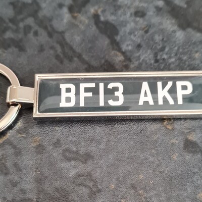 Personalised Metal Double Sided Registration Number Plate Keyring - Foto 11