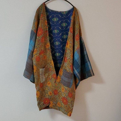 Handmade Quilted Old Vintage Kantha Kimono Hot Sale Women - Etsy