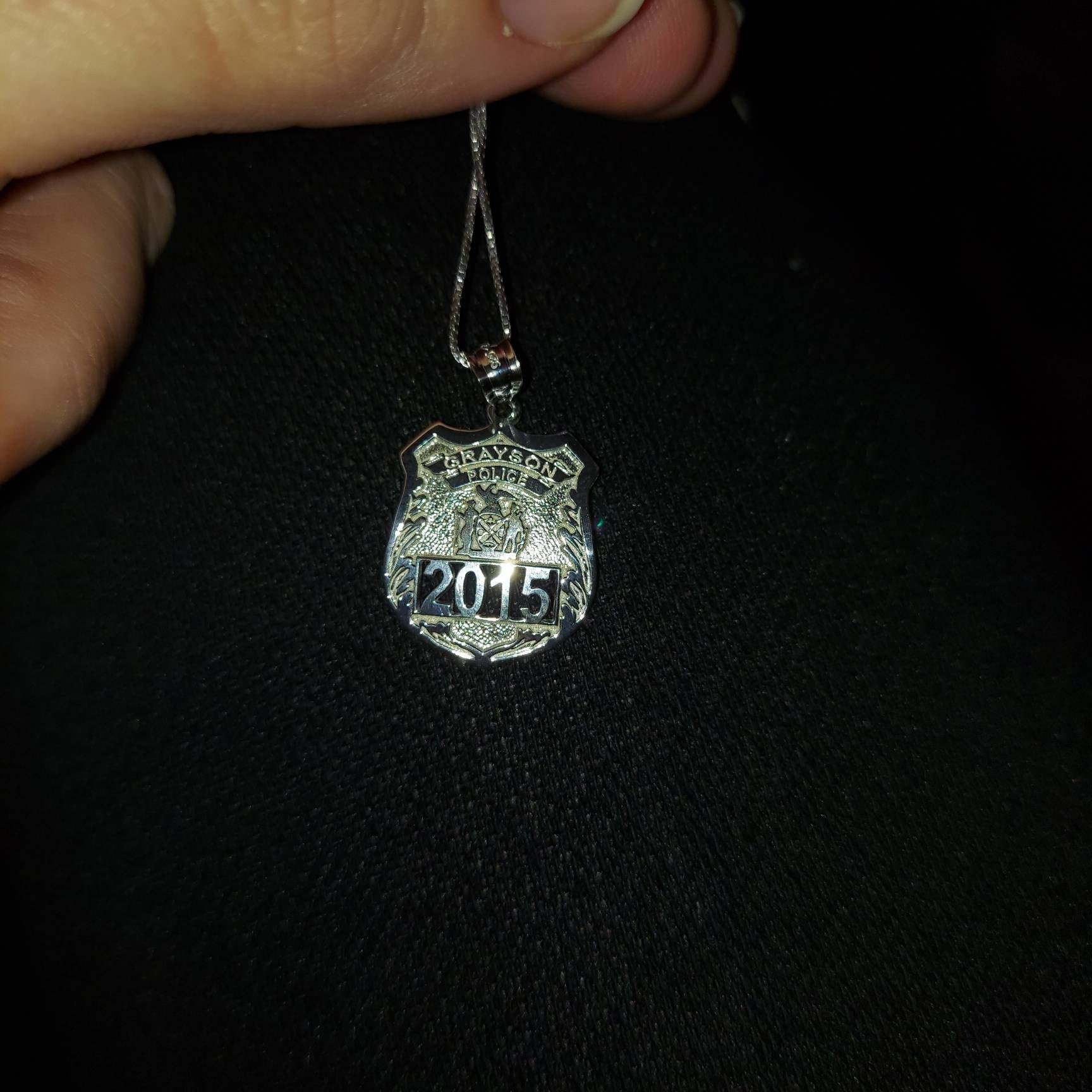 Police Officer Gifts, Police Gift, Police Badge, Personalized Police Badge Retirement Necklace with Any Number & Dept, Police Necklace