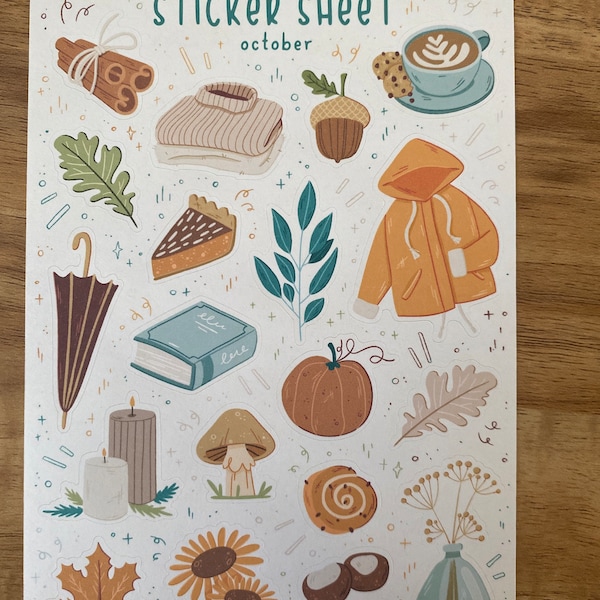 Sticker Sheet - October | Journal Stickers, Calendar, Planner Stickers ...