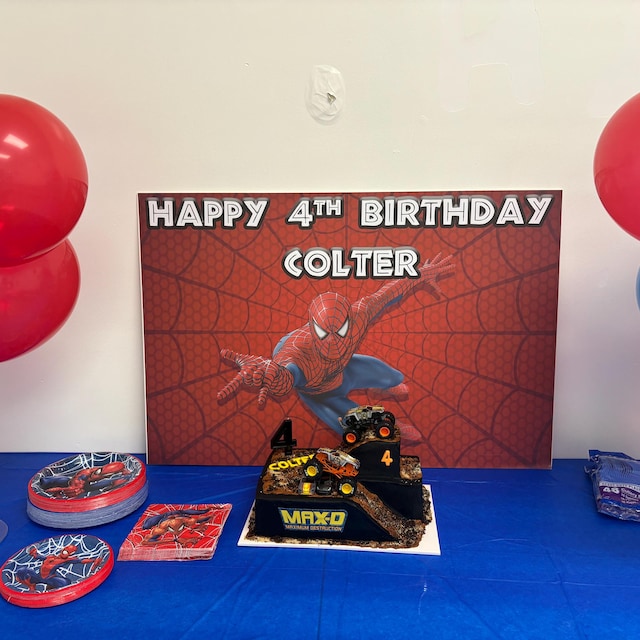 Striscione Compleanno Personalizzabile Spiderman, Per Feste Di Bambini