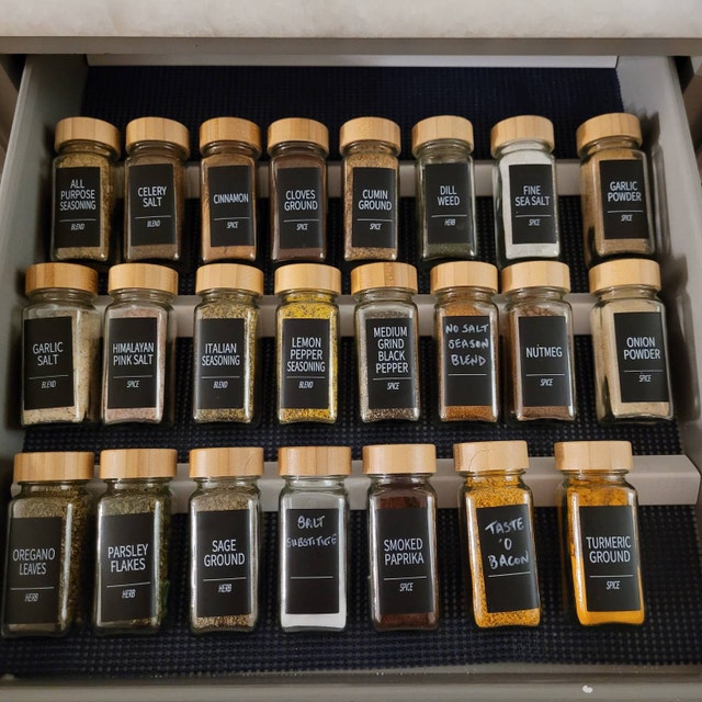 Organizador de cajón de cocina de estante de especias personalizado /  almacenamiento de tarro de especias / revestimiento vertical cajón de  aceite esencial de especias de almacenamiento inserto de estante de  especias -  México
