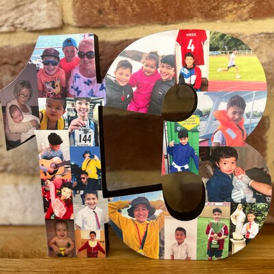 Freestanding Double Photo Number Photo Collage Birthday - Etsy
