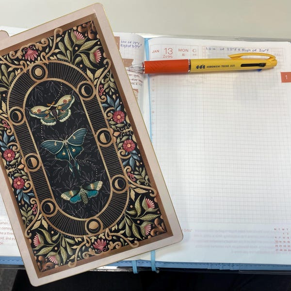 Whimsical Moth Planner Dashboard: Writing Board Page Marker - Etsy