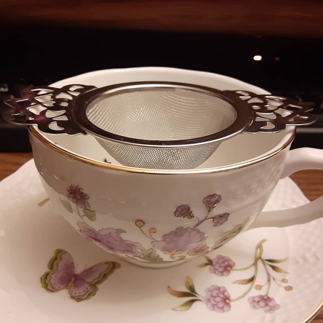 English Tea Strainer with Drip Cup