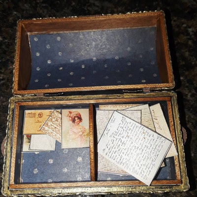 LADIES Dollhouse Miniature Letter &amp; Postcard Set 1 1:12 - Etsy
