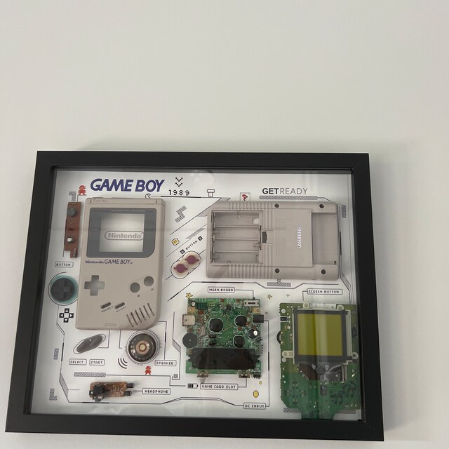Disassembled Gameboy With Frame, Disassemble Art, Gameboy Disassembled Gameboy With Frame, Disassemble Art, Gameboy