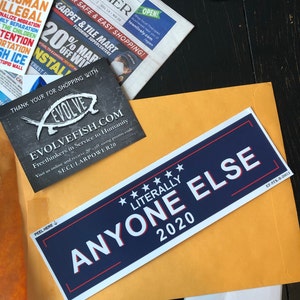 EvolveFISH Science Rules Bumper Sticker 5 x 3.25