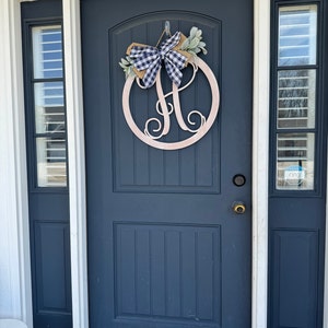 Last Name Door Sign Initial Door Wreath Personalized Front Door Family ...
