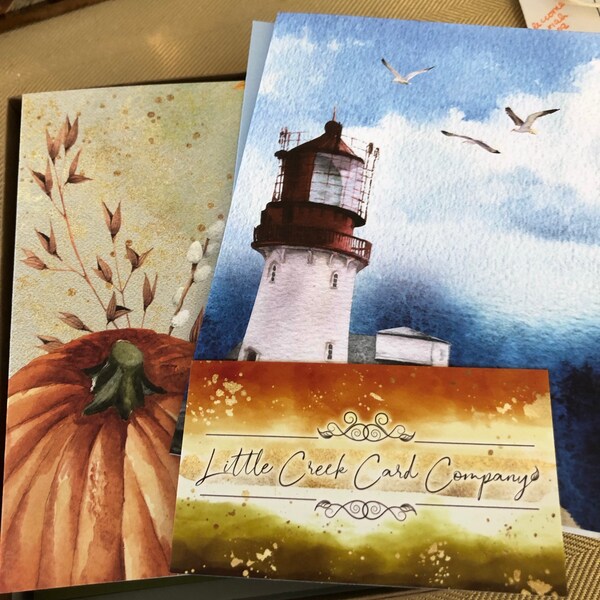 Watercolor Pumpkin Spice Autumn Leaves Fall Notecards - 12 Card Gift ...