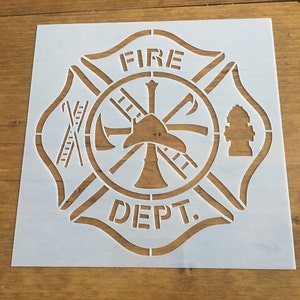 Maltese Cross Fire Department Stencil Firefighter Stencil, Maltese ...