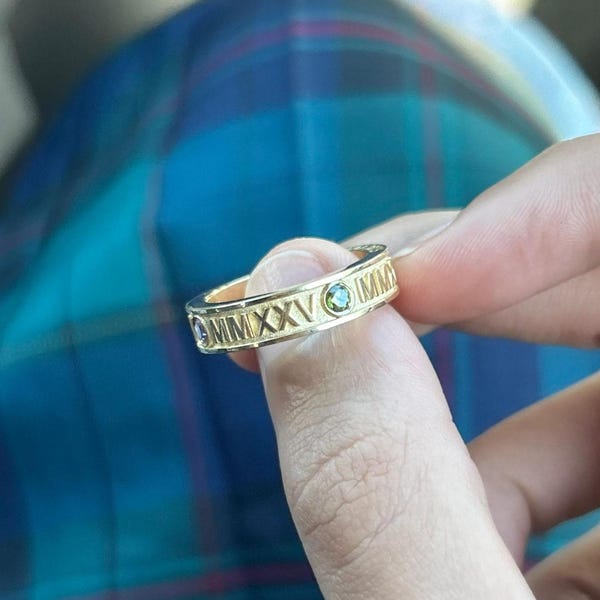 14k Gold Graduation Ring, Roman Numeral College Ring 2024, High School ...