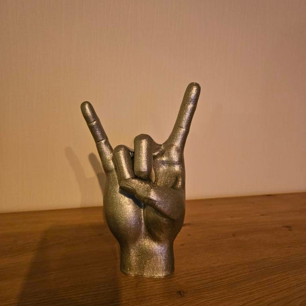Metal Hand Rock Sign Sculpture | Handcrafted Rock and Roll Inspired ...