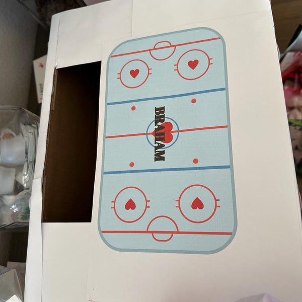 Printable Valentines Hockey Rink for Box - EDITABLE INSTANT DOWNLOAD ...