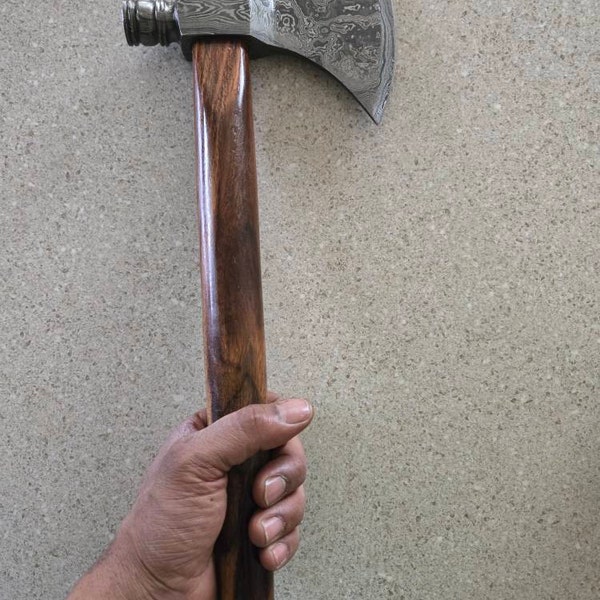 Premium Handmade Damascus Steel Tomahawk with Rosewood Handle main image 1