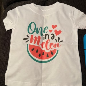 Family One in a melon shirt, 1st birthday outfit