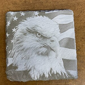 Glowforge Laser Ready Digital Bald Eagle American Flag File - Painted ...