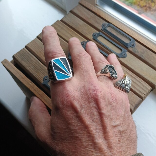 Vintage Native American Style Southwestern Turquoise Stone