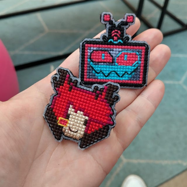 The Vees Hazbin Hotel Crossstich Pins - Etsy