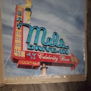 Mel's Drive-in Neon Sign Print: Retro Diner Art - Etsy