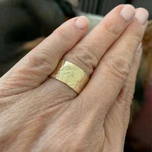 Rustic 14k Gold Mens Wedding Ring Tree Bark Organic Texture | Etsy