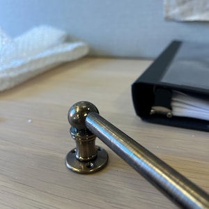 Brass Gallery Rail attaches to top perimeter of antique desks, bookcases, cabinets and shelving.